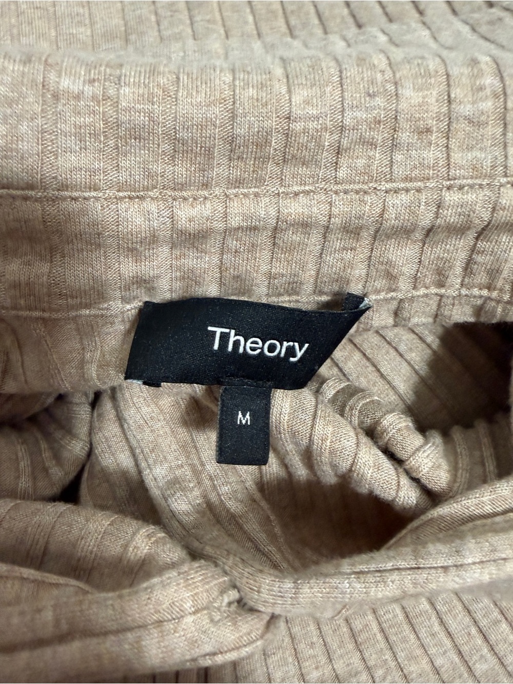 Theory Ribbed Button-Front Midi Dress Tan - Picture 5 of 10